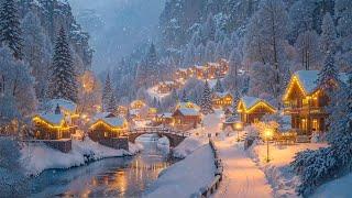 Tranquil Winter Village: Smooth Jazz Music, Snowy Nights & Warm Holiday Glow for Relaxing Evenings️