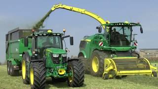 1st cut silage 2020 25th April John Deere 9800i & 6155R in Action