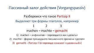 Пассив в немецком. Passiv. Präsens Vorgangspassiv. Страдательный залог. Пассив действия.