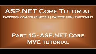 ASP NET Core MVC tutorial