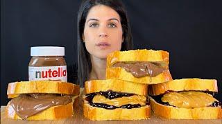 NUTELLA & PEANUT BUTTER JELLY SANDWICHES | MUKBANG | ASMR