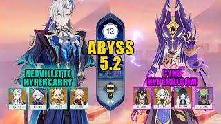 C0 Neuvillette Hypercarry & C0 Cyno Hyperbloom | Spiral Abyss 5.2 | Genshin Impact