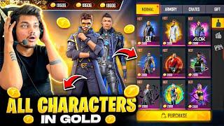 Free Fire All Characters In Gold I Got Dj Alok,Chrono Skyler in 10,000Gold🪙 -Garena Free Fire