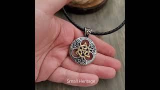 Men Viking Amulet Rune Celtic Knot Trinity Pendant Necklace Stainless Steel