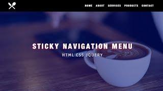 Sticky Navbar On Scroll | Sticky Navigation Menu In HTML CSS And jQuery