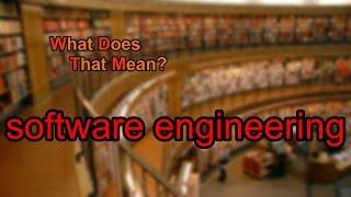 What does software engineering mean?