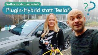 Plugin-Hybrid statt Tesla? Mit dem Audi ratlos an der Ladesäule