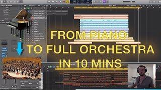 FROM PIANO TO FULL ORCHESTRA IN 10 MINS - How to orchestrate a piano chord progression