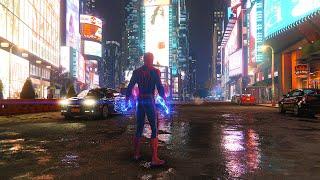 Spider-Man PS5 Remastered - The Amazing Suit Beautiful Free Roam & Combat - 4K Ray Tracing Gameplay