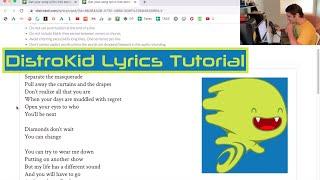 How to Add Lyrics to your Songs in DistroKid Tutorial