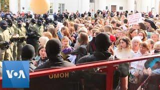 Women Protesters Detained in Belarus Capital