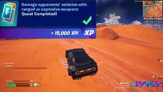 Damage opponents vehicles with ranged or explosive weapons Fortnite