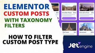 Elementor Custom Post Type With Taxonomy Filter | Filter Custom Post Type | CrocoBlock JetEngine