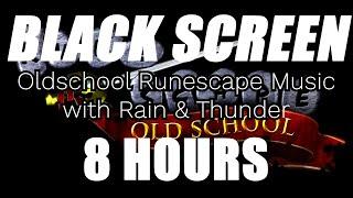 Relaxing Old School Runescape Music with Rain and Thunder to Sleep/Study | Black Screen | 8 Hours