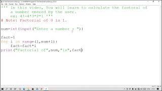 Python Programs - Factorial number Using for loop