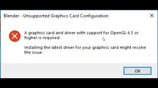 Blender-Unsupported Graphics Card Configuration