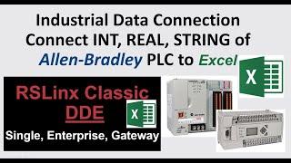 AB02. How to get Allen Bradley PLC data (Int, Real, String) into Excel using DDE of RSlinx Classic