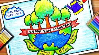 Van Mahotsav Drawing | Van Mahotsav Poster | Nature Conservation Day Poster | Save Environment