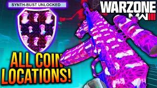 UNLOCK New "SYNTH-BUST" ANIMATED CAMO FAST! All 12 GET HIGHER COIN LOCATIONS! (MW3 SYNTH BUST GUIDE)