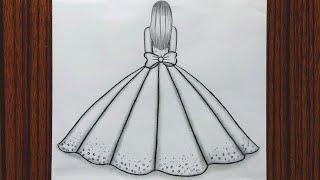 How to Draw a Fashion Girl/Girl Drawing/Gown design/Dress Design Drawing Model/Barbie Drawing