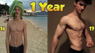 Max Sorenson 1 Year Natural Transformation | Skinny To Muscular (16-17)