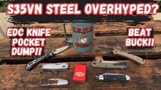 S35VN Steel: The Over Hyped Truth | EDC Knife Pocket Dump! @BuckKnives  @wrcasexx