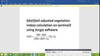 SAVI(soil adjacent vegitation index)calculation in arcgis