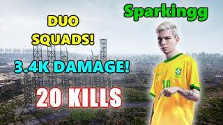 STK Sparkingg & Thaina - 20 KILLS (3.4K DAMAGE) - DUO SQUADS! - PUBG