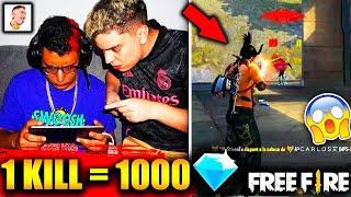 ¡LE DOY 1,000 DIAMANTES a MR STIVEN TC por KILL en FREE FIRE! *-20.000 DIAMANTES * TERMINO POBRE