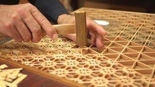 The process of Kumiko, an Amazing technique of assembling pieces of wood without using nails!