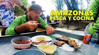 Fishing and cooking in the AMAZON, playing with DOLPHINS and fishing for many species. urban fishing