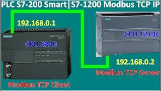 PLC S7-1200 (Server) connected with PLC S7-200 Smart (Client) via Modbus TCP IP full tutorial