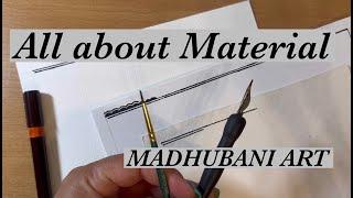 Material used for Madhubani Art II Mithila Art II How to draw Madhubani Art II All about Material II