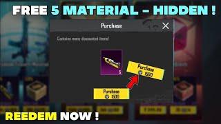 NEW UPDATE  Free Direct 5 Material In Bgmi & Pubg | How To Get Free Materials In Bgmi  !