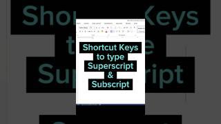 Master Word Shortcuts: Subscript and Superscript like a Pro #superscript #subscript