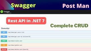 ASP .NET 7 Rest API Complete CRUD | Test using Swagger, Postman