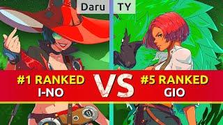 GGST ▰ Daru (#1 Ranked I-No) vs TY (#5 Ranked Giovanna). High Level Gameplay