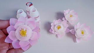 Cara Membuat Bunga dari Botol Yakult - Tutorial Kerajinan Bunga - Ide Kreatif Barang Bekas Botol