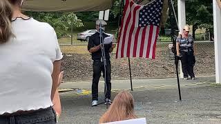 Pastor Marc of Christ Lutheran Church in Woodcliff Lake speaks at rally