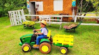 Arthur Macario O Fazendeiro ganhou um trator elétrico John Deere Ground Force