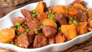 Receta Fácil de Estofado de Carne con Patatas en Olla Rápida