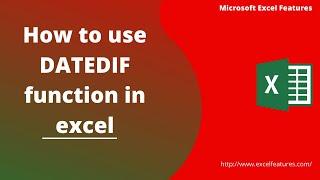 How to use DATEDIF function in excel || This function calculates the difference between two dates.