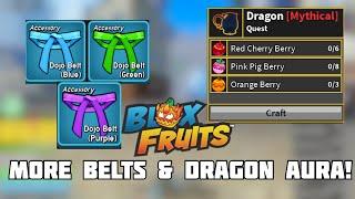 How to Unlock 3 More Belts & DRAGON AURA (Green,Blue,Purple) in 70 Seconds | Blox Fruits