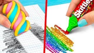 10 DIY Weird School Supplies You Need To Try / 10 School Pranks!