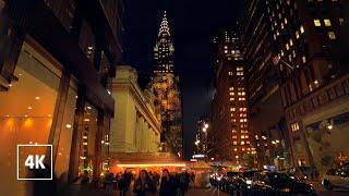 MANHATTAN EVENING, 5th Avenue Walking Tour 4K