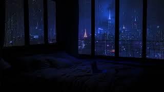 Relaxing Sound of Rain in the Dark Bedroom ( No Ads) ️- Rain Sounds for Sleep , Study ,Meditation