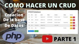 Como Hacer un CRUD en PHP con MYSQL - Parte 01 (Conexion y Creacion de la base de datos)