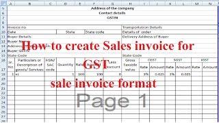 GST invoice using Excel file (sales invoice Format /Proforma)