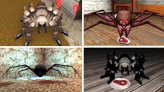 All Types of Spiders in DVloper Official Unofficial Games | Granny 3 Enhanced Vs Slendrina X + More