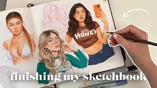 ART VLOG: finishing my sketchbook in 3 days 